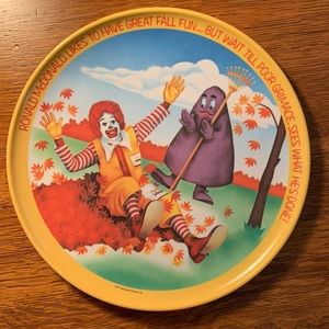 Ronald McDonald Melamine 10” Plate, 1977